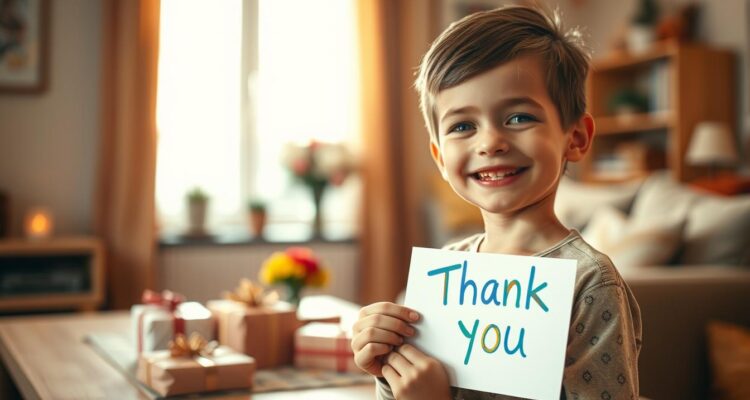 Podziękowania dla chłopca za wszystko